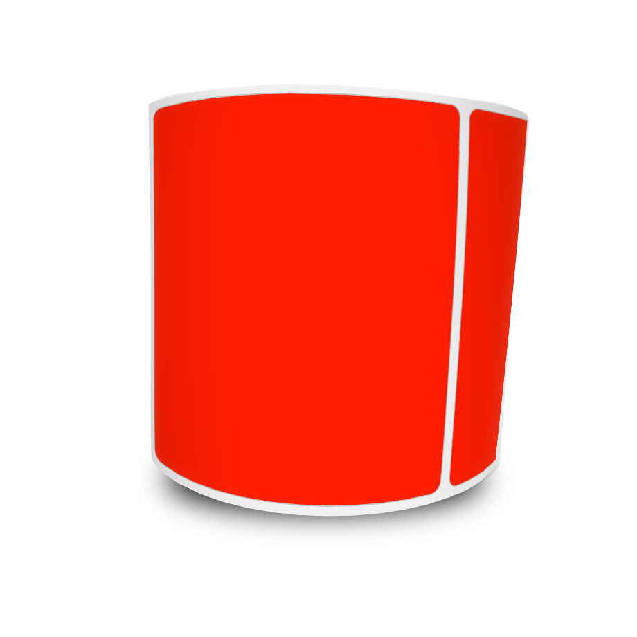 ETIQUETA ADESIVA COUCHE FLUORESCENTE VERMELHO 100X100X1 32 MT - imagem 1