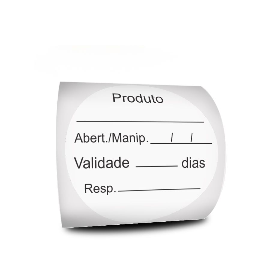 Etiquetas Adesivas BOPP Prazo de Validade 40x40 Mil REDONDA - imagem 1